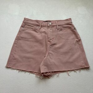 Banana Republic Girlfriend High Rise Denim Shorts Pink Fog Size 24 (00) Frayed H